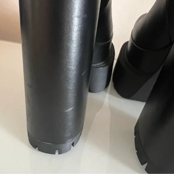 VERSACE | Black block platform aevitas Versace lug sole designer leather boot - Picture 13 of 16